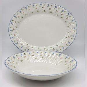 Johnson Brothers Melody Serving Set Platter and Salad Bowl